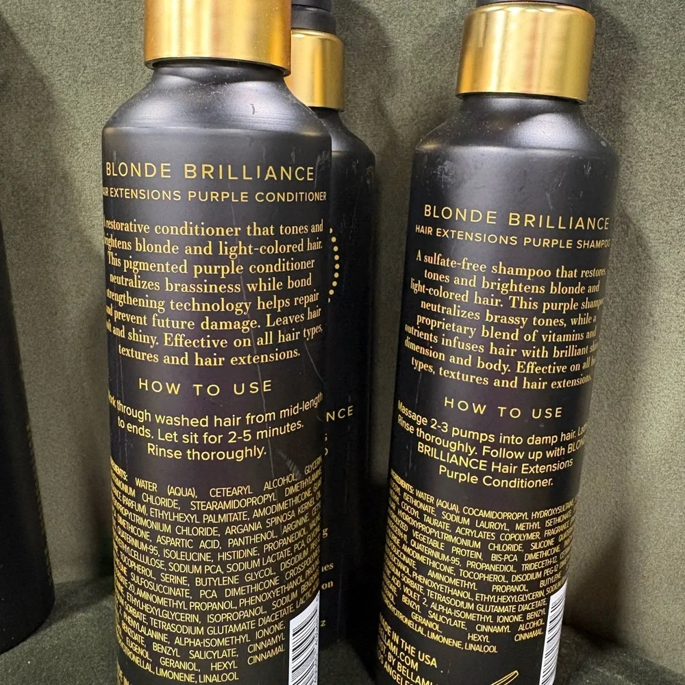 BELLAMI Blonde Brilliance Purple Shampoo & Conditioner Set of 6